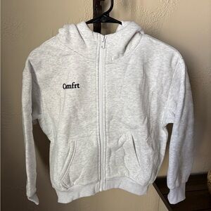 Cmfrt Kids Light Gray Zip-Up Hoodie